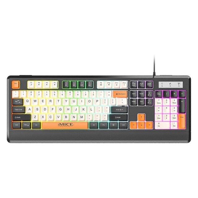 iMice AK‑100 AR-EN Keyboard (Black/White)