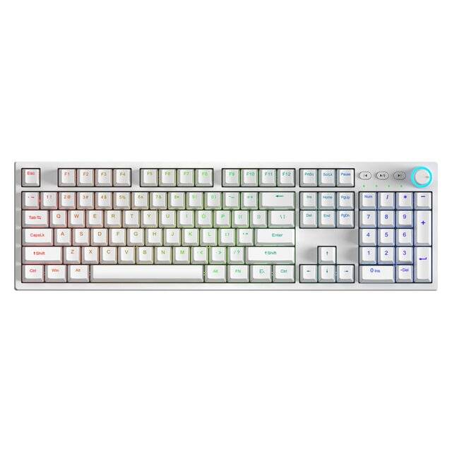 Stinger SK-6000 AR/EN 104 Keys 2.4G + BT Full RGB Mechanical Keyboard (White)