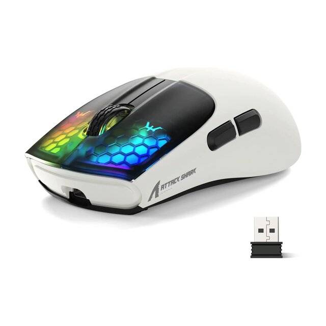Attack Shark X5 Wired‑2.4G‑BT Mouse (Black & White)
