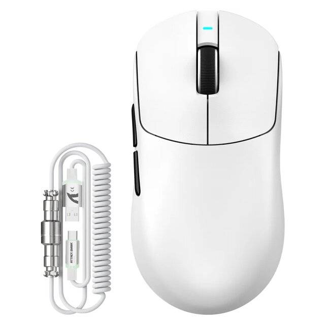 Attack Shark X8 Plus Wired‑2.4G‑BT Mouse (White)