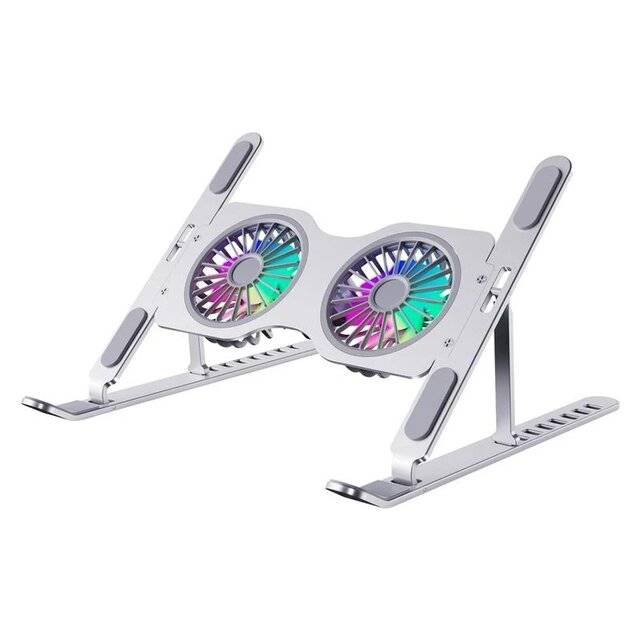 Laptop Stand T655 Three Speeds Fan Cooling (Silver)