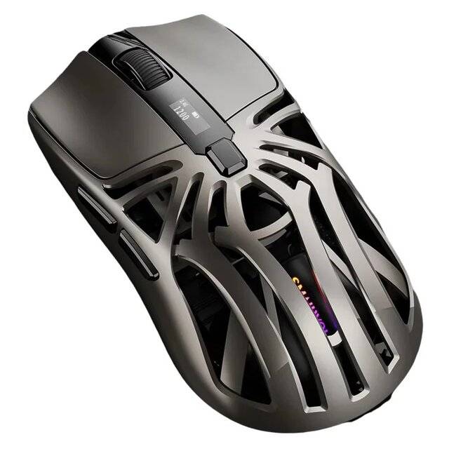 SMAILWOLF RS8 Wired+2.4G‑BT5.2 Mouse (Grey)