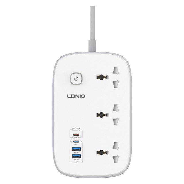 LDNIO SC6‑2M 3250W 2USB‑A 2USB‑C 3‑Power Socket