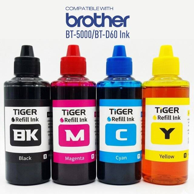 Tiger Brother BT‑5000 / BTD60 (100ml ×4) CMYK Ink Refill