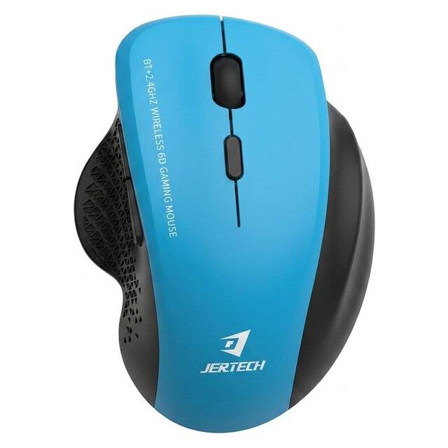 Jertech W500 Wireless Mouse (Black‑Blue)