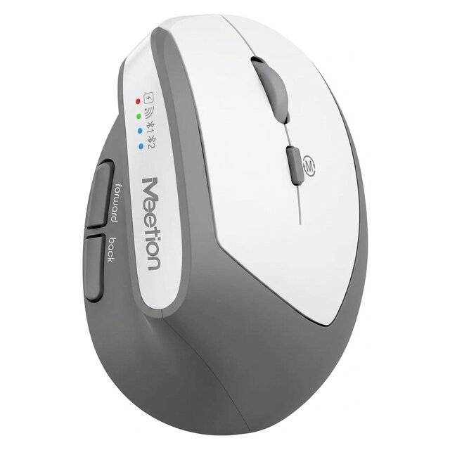 Meetion BTM008 Wireless Mouse 2.4G+BT (White‑Gray)