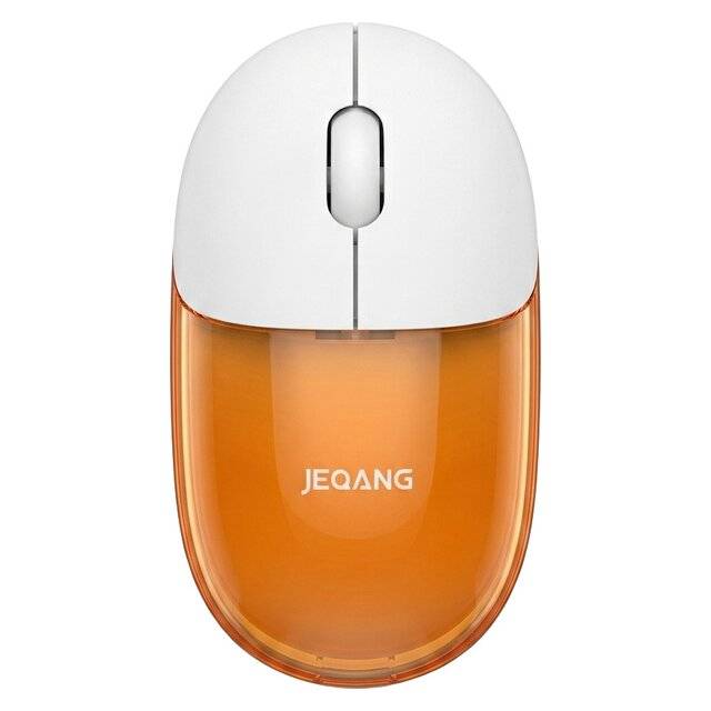 JEQANG JW‑D236 Wireless Mouse BT‑2.4GHz (White‑Orange)