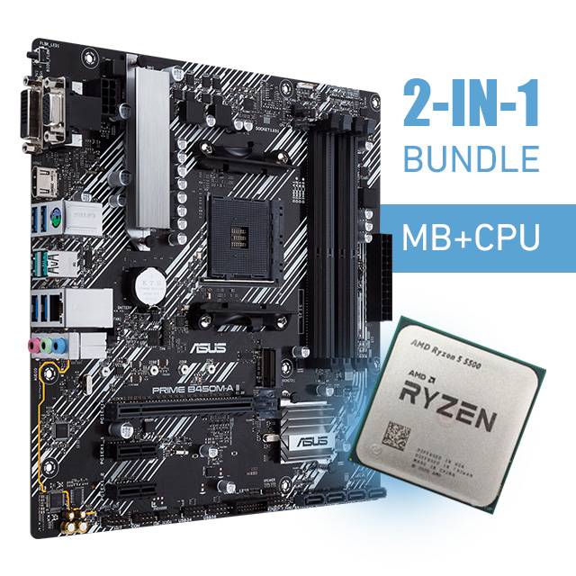 ASUS Prime B450M‑A II + Ryzen 5 5500 Bundle