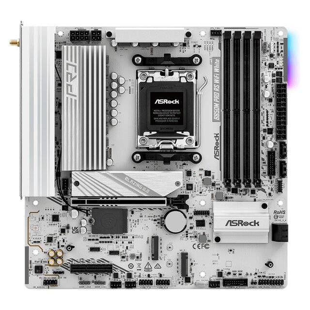 ASRock B850M Pro RS WiFi (White) Motherboard