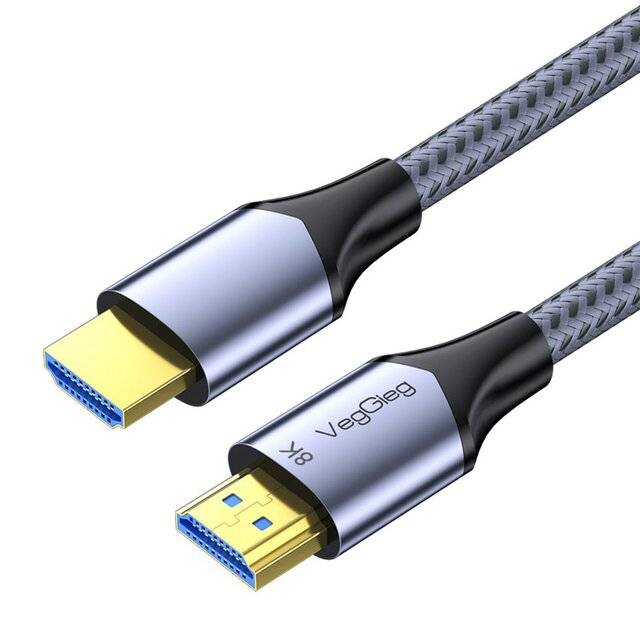 VegGieg V‑H406 HDTV 2.1 8K Ultra Video (1m) Cable (Grey Mesh)