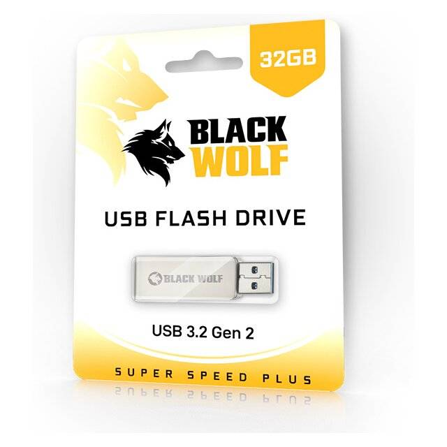Black Wolf : USB Flash Drive (3.2 Gen 2) - 32GB
