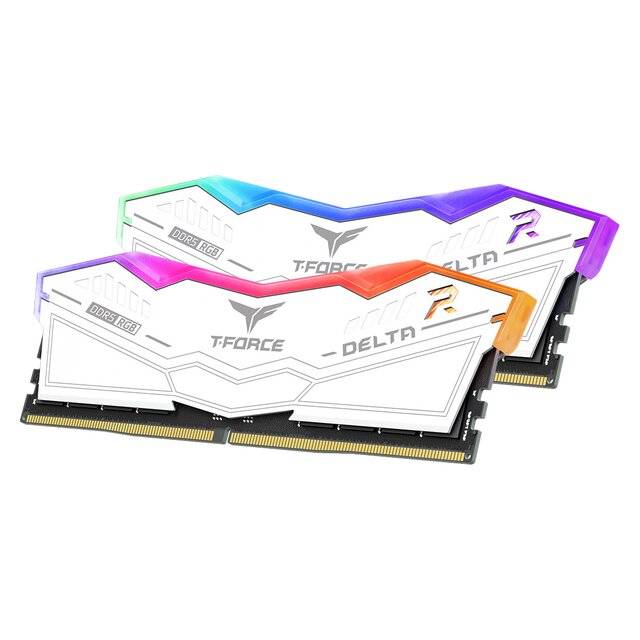 T-Force Delta 32GB CL-38 RGB (2 x 16GB) DDR5 6000MHz RAM (White)