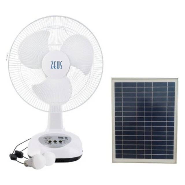 Zeus Rechargable Fan with Solar Panel