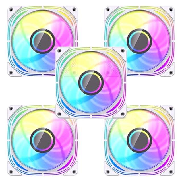 DarkFlash 24T Cooling [5-in-1 Pack] ARGB Fans (White)
