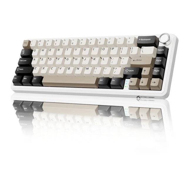 Attack Shark X66 [Wired-2.4G-BT] Wireless Keyboard (Cheese White)