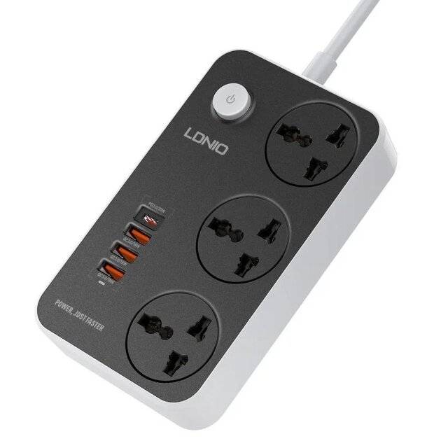 Ldnio SC3412 2500W 20W USB-C PD 3 Port QC3.0 Power Extension