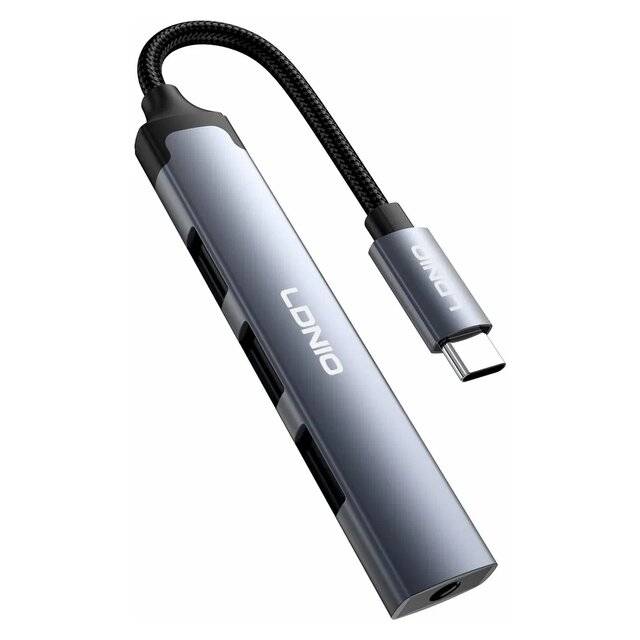 Ldnio DS-114C USB-C to 3xUSB+3.5mm HUB Adapter