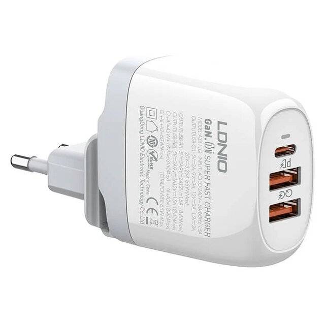 Ldnio A3511Q 65W 3-Output Charger