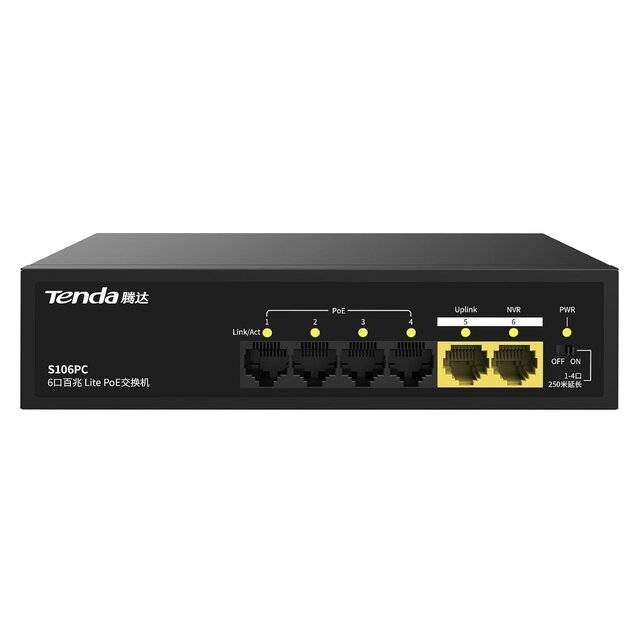 Tenda S106PC 6-Port 100M Lite Switch with 4-Port PoE