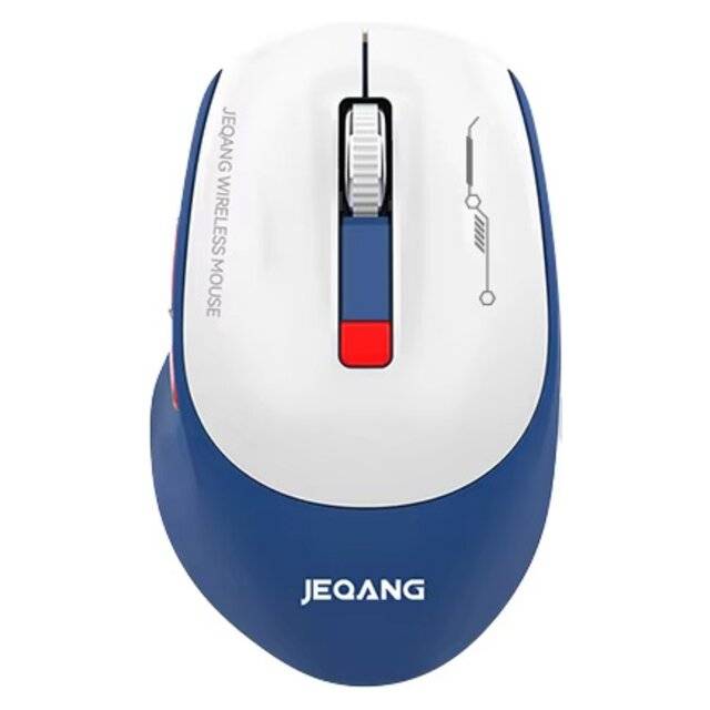 Jeqang JW-D229 2.4G + BT + Charging Mouse (White/Blue)